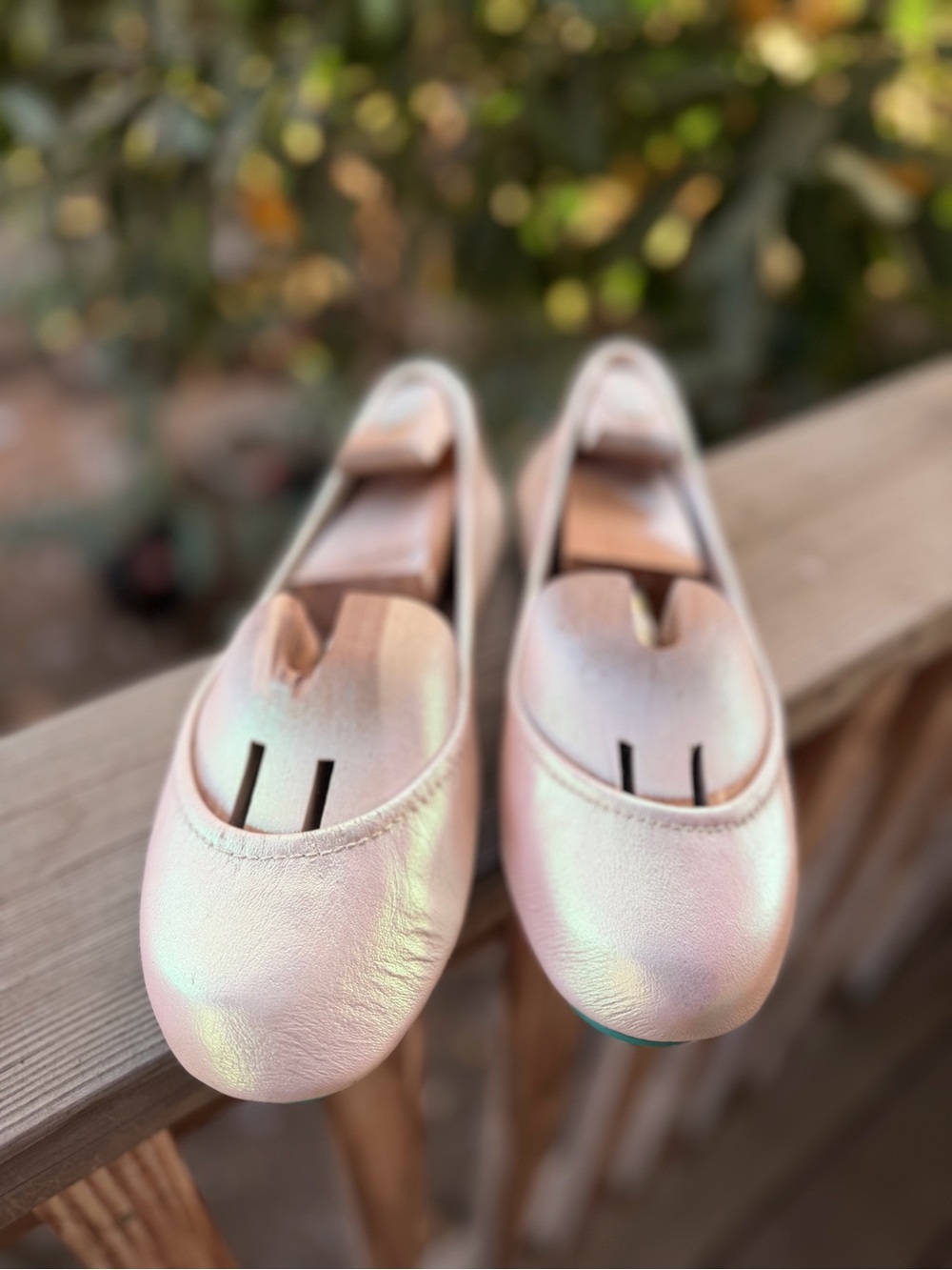 Tieks Hand Painted Iridescent Pearl Pink Ballet Flats